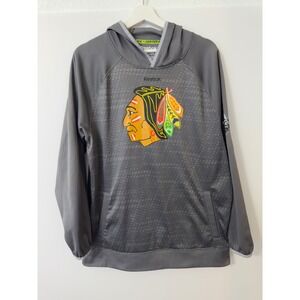 Reebok Chicago Blackhawks NHL Hoodie Mens M Gray 2017 Winter Classic Hockey